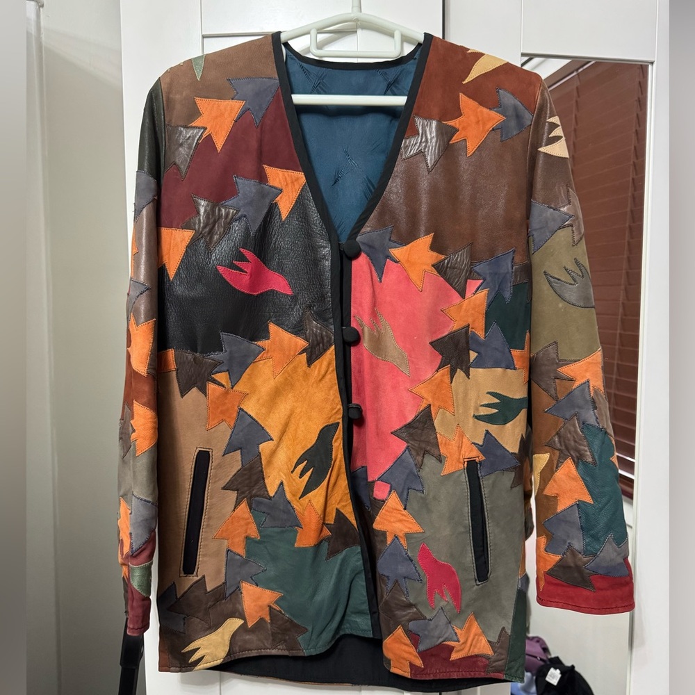 Leather Patchwork Coat
